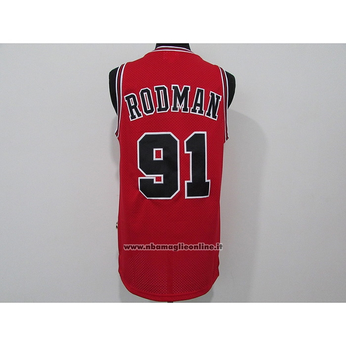 Maglia Chicago Bulls Dennis Rodman #91 Mitchell & Ness 1997-98 Rosso